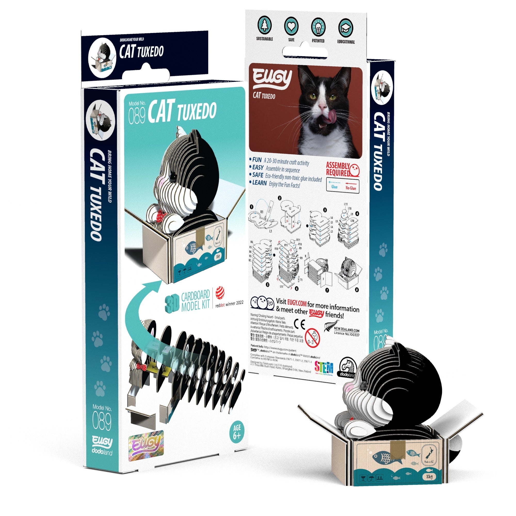 EUGY Cat - Tuxedo 3D Puzzle | Safari Ltd®