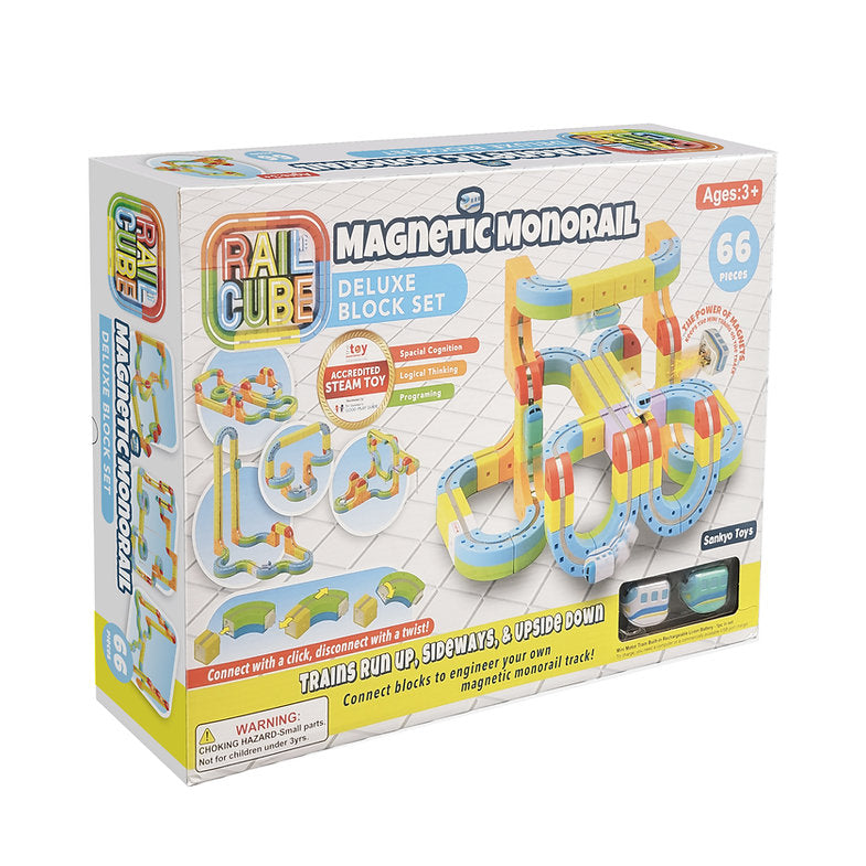 RAIL CUBE Magnetic Monorail 66 Piece Deluxe Set