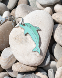 Lucky Feather Ocean Life Silver Keychain - Dolphin