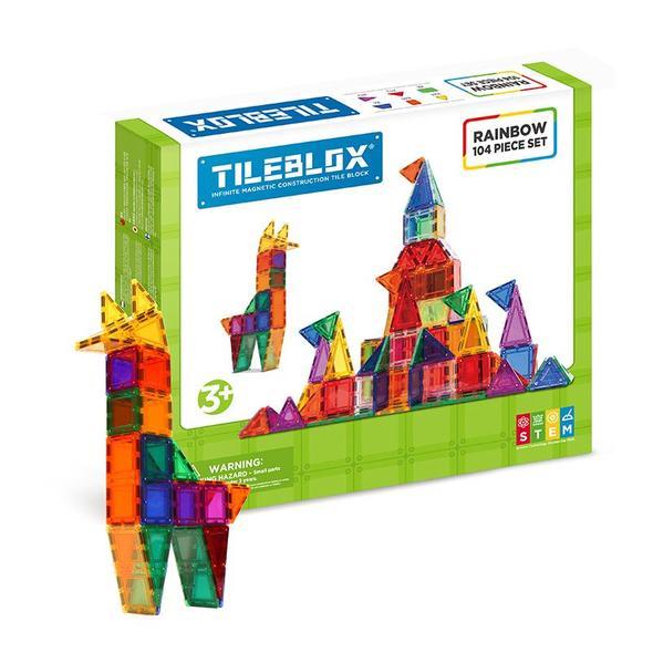 104pc TileBlox Rainbow Magnetic Building Blocks, Magnetic Blocks