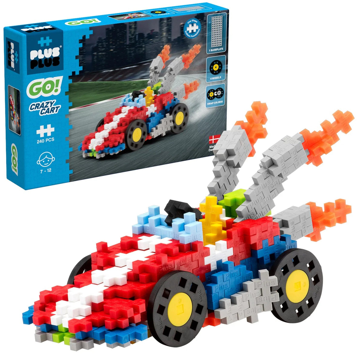240 pc Plus-Plus GO! - Crazy Cart, Building Toys