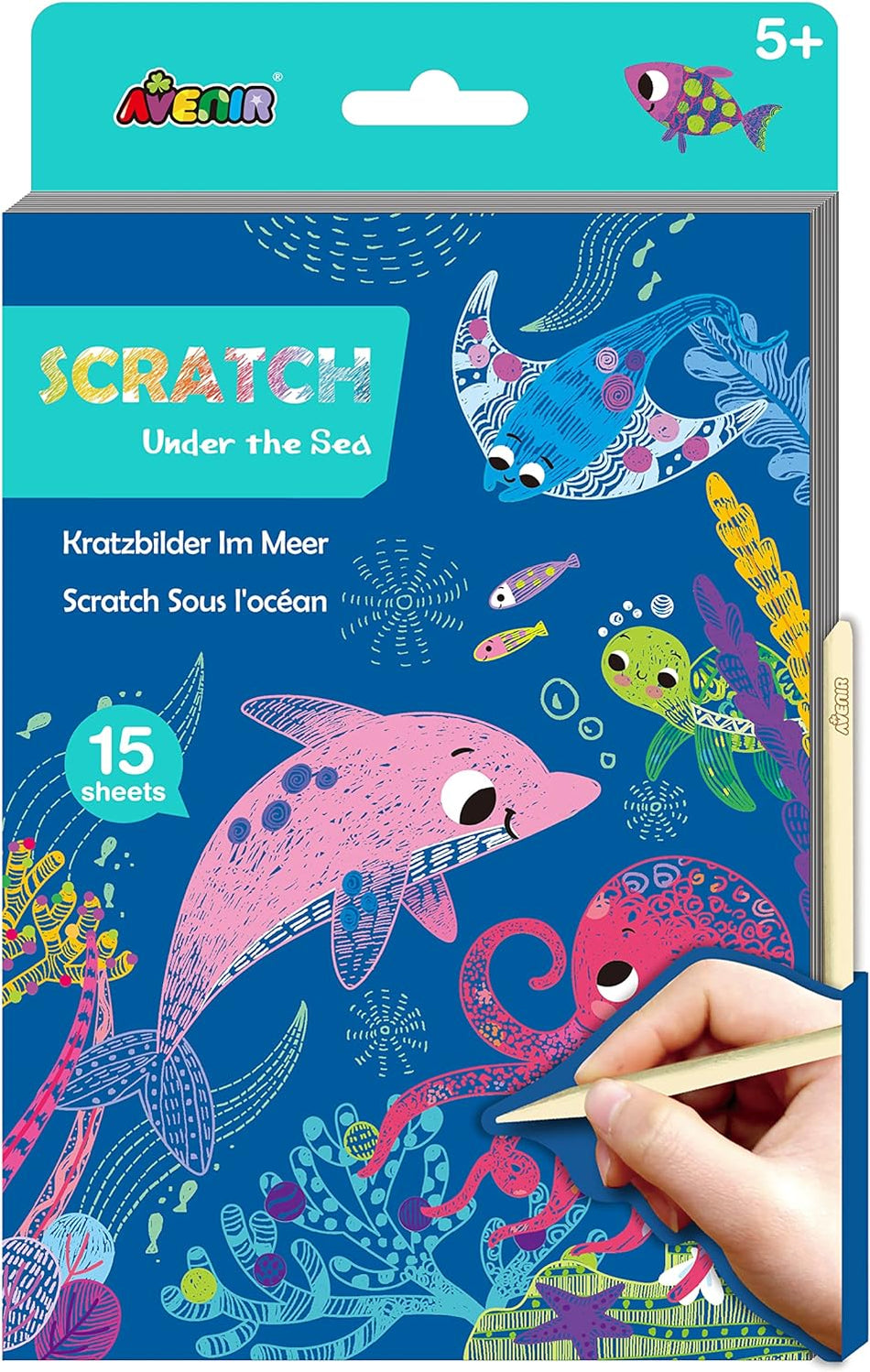 Avenir Scratch Art Book Medium Under The Sea Safari Ltd®
