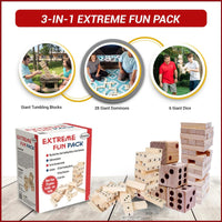 Bolaball 3-in-1 Extreme Fun Pack - Jumbo Wooden Family Games Backyard Set - Safari Ltd®