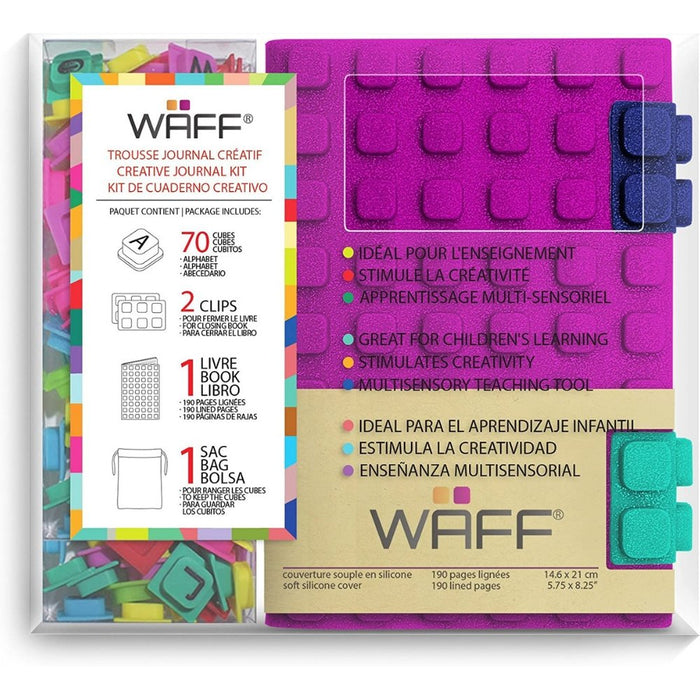 Customizable Silicone Journal with 70 Cubes - FUSCHIA GLITTER - Safari Ltd®