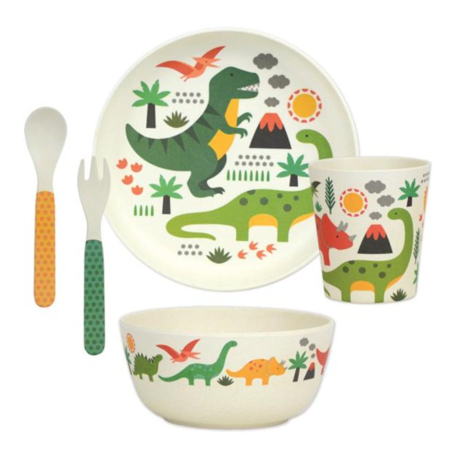 Dinosaurs EcoFriendly Bamboo Dinnerware Set dinnerware Safari Ltd®