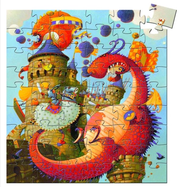 DJECO Silhouette Puzzle - Valiant & the Dragon - 54 pcs - Safari Ltd®