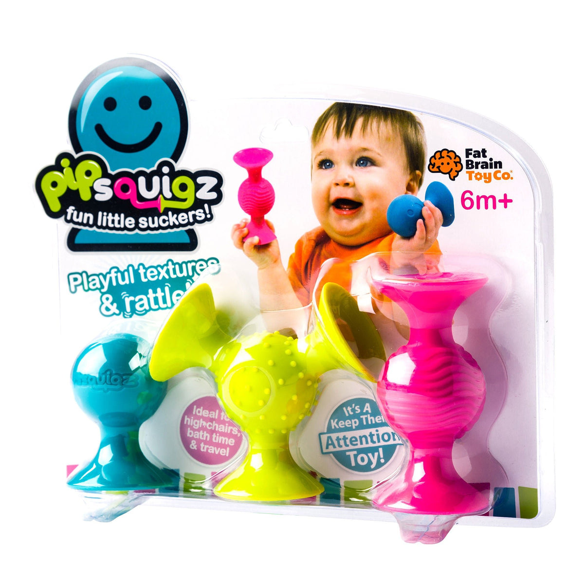 Fat Brain Toys PipSquigz Set of 3, Sensory Toy