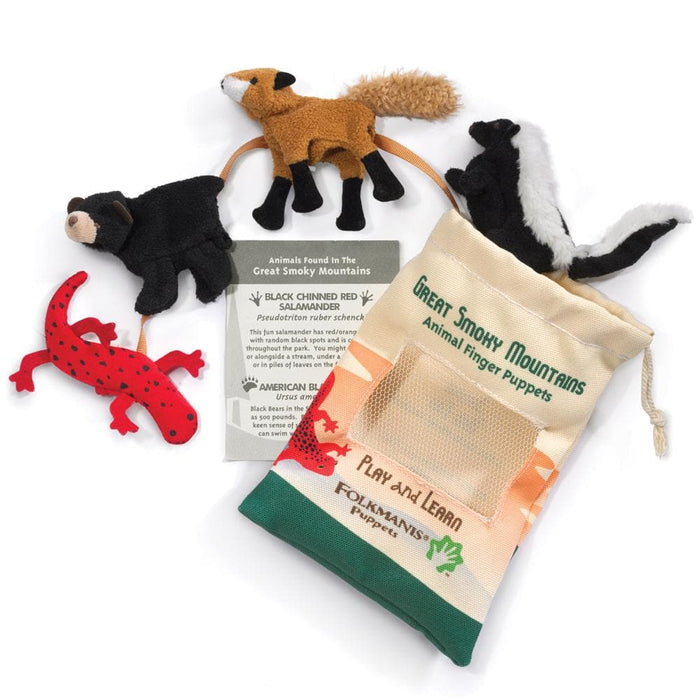 Great Smoky Mountain Animals Finger Stuffed Animal Puppet Set - Safari Ltd®