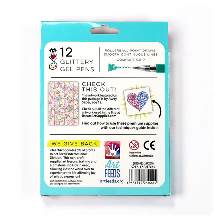 iHeartArt 12 Glitter Gel Pens - Safari Ltd®