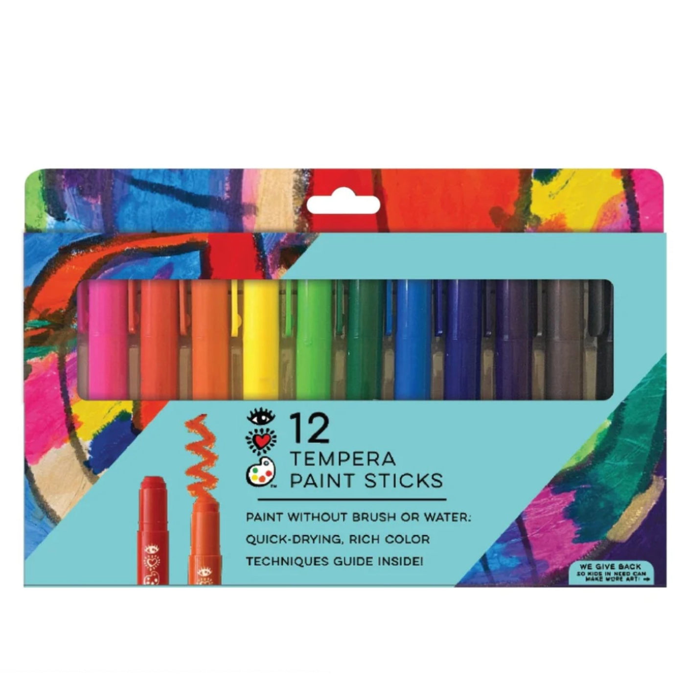 iHeartArt 12 Tempera Paint Sticks Bright Stripes Safari Ltd®