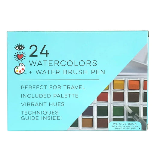 iHeartArt 24 Watercolors + Water Brush Pen - Safari Ltd®