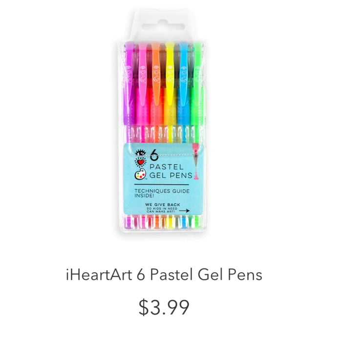 iHeartArt 6 Pastel Gel Pens