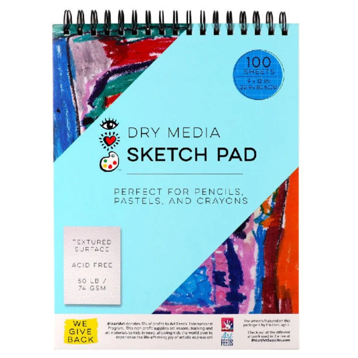 iHeartArt Dry Media Sketch Pad, Bright Stripes
