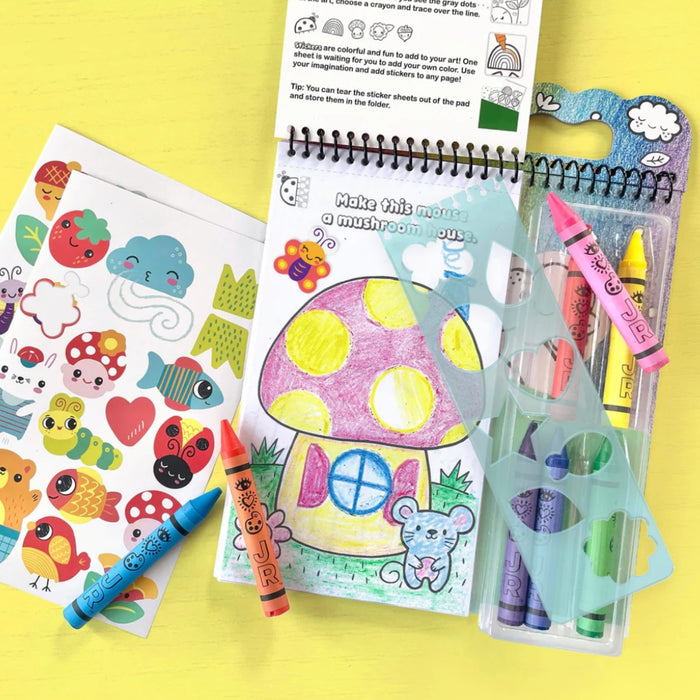 Carry-Along Crayon & Coloring Book Kit-On Safari