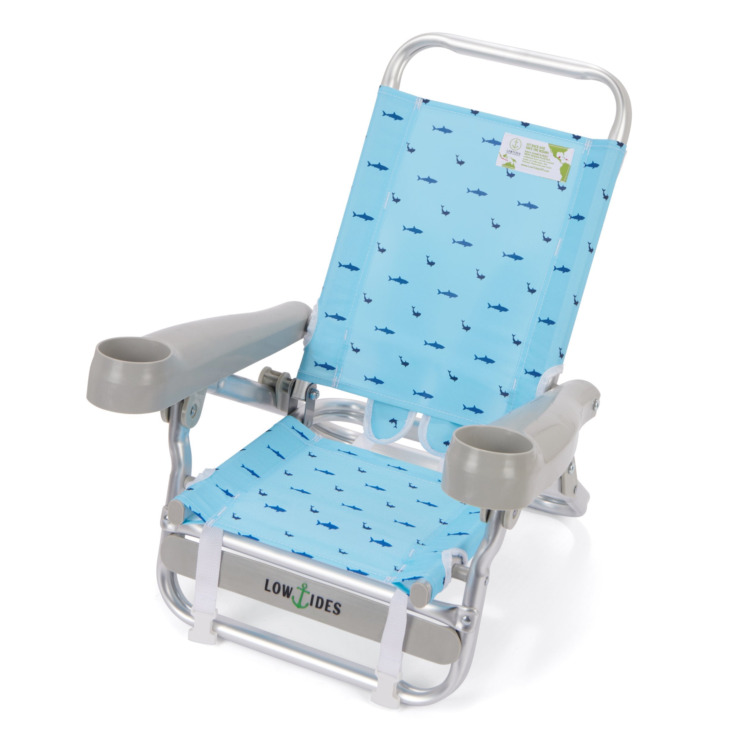 Lowtides Gully Child Beach Chair in Shark Bite Print