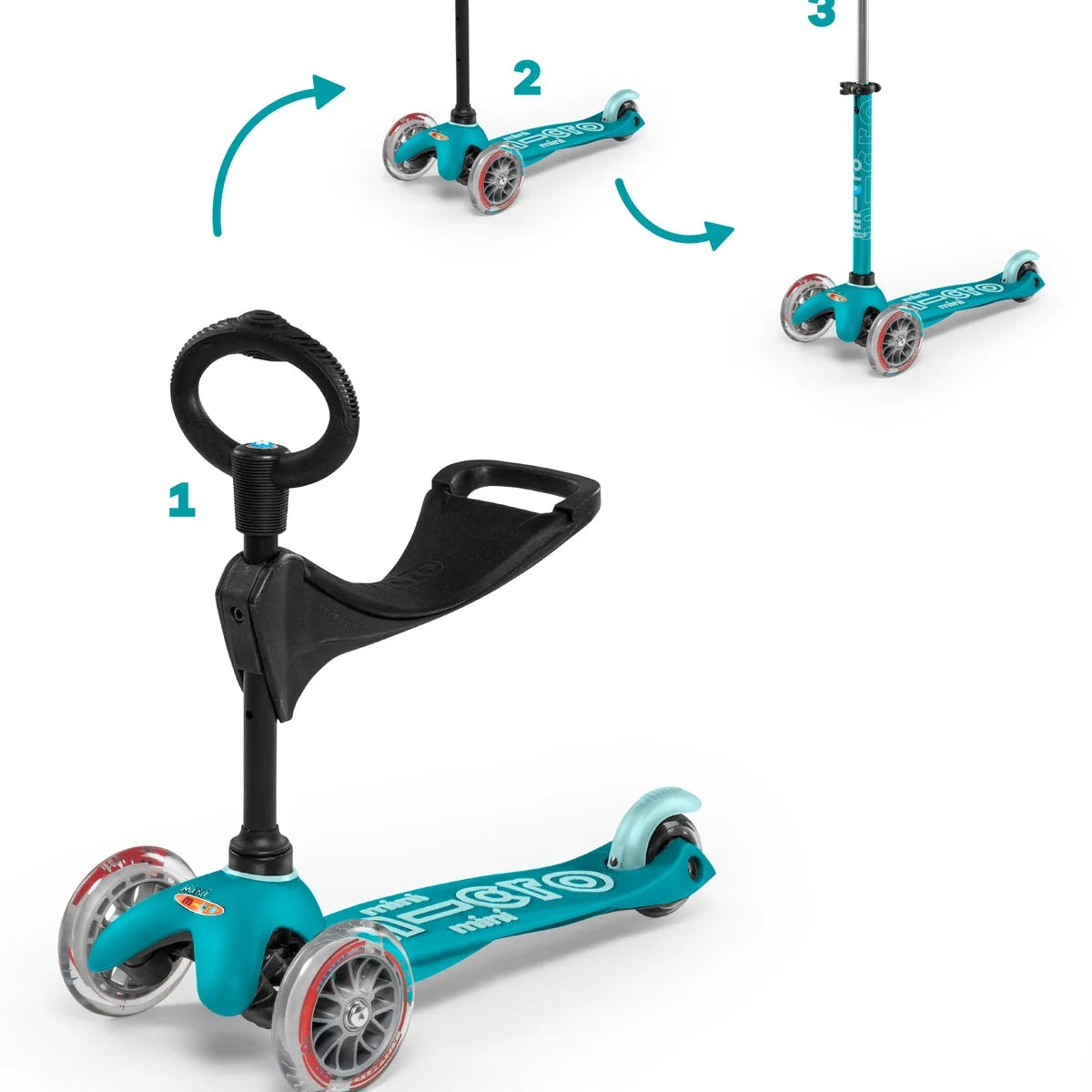 Micro Kickboard Micro Mini 3in1 Scooter Aqua Safari Ltd®
