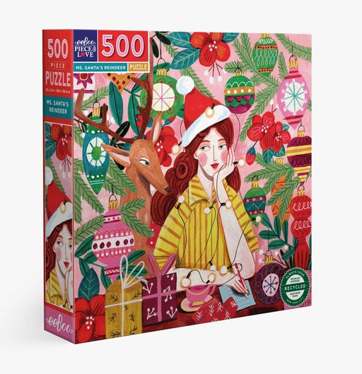 Ms. Santa's Reindeer 500 Piece Square Puzzle - Safari Ltd®