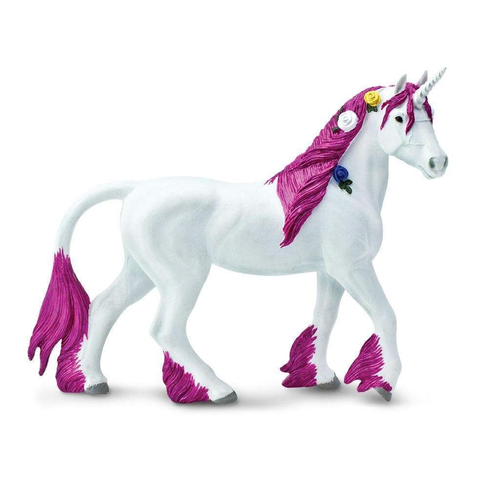 UNICORN - Ceramic Pink Figurine Rainbow Colors W. Magnet / Set of 12 Pcs.s