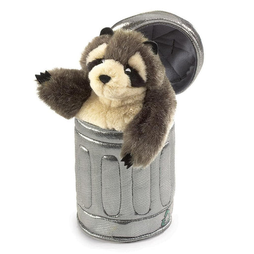 Raccoon in Garbage Can Stuffed Animal Puppet - Safari Ltd®