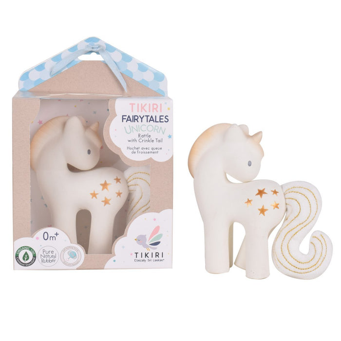 Shining Stars Unicorn Natural Rubber Baby Rattle - Safari Ltd®