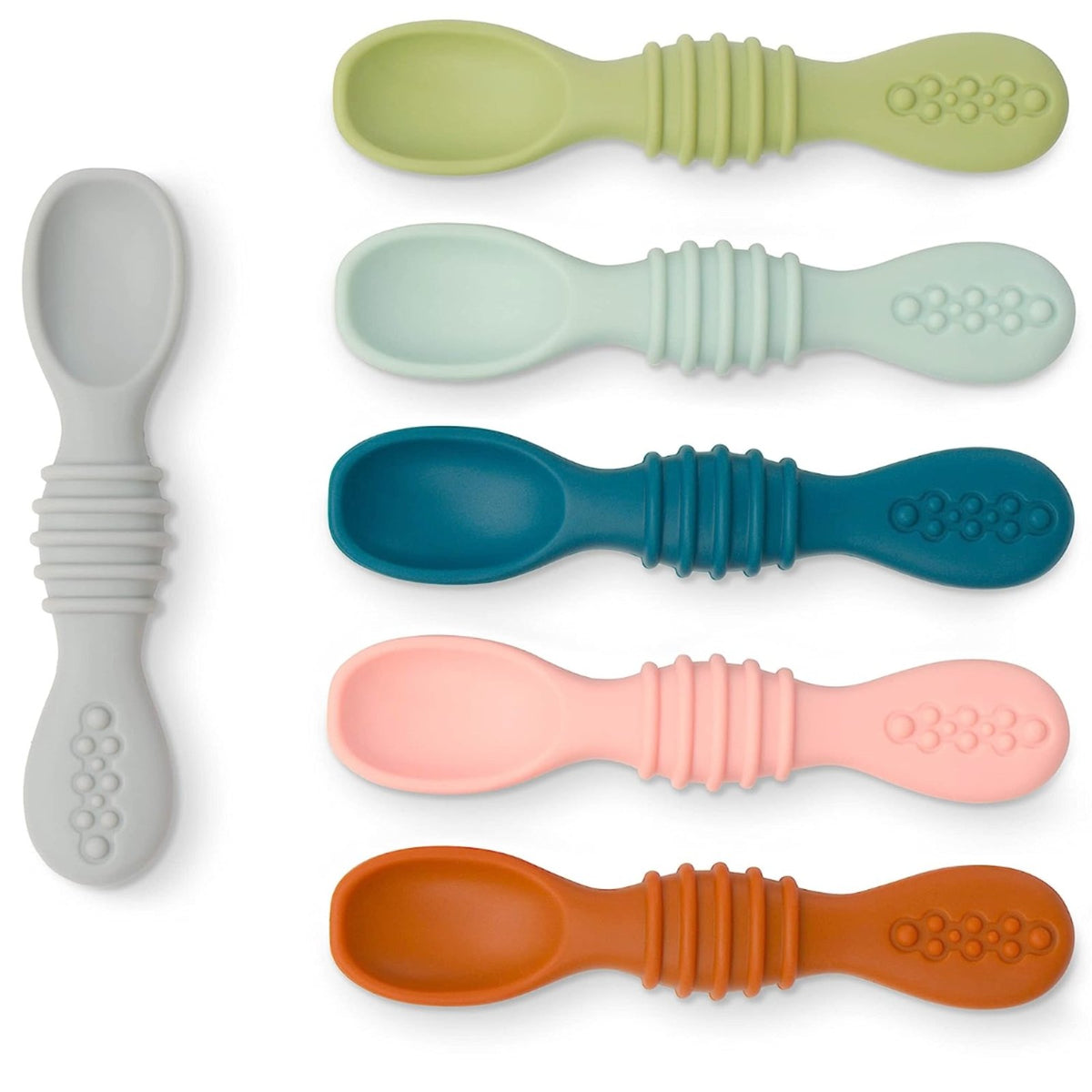 Silicone Baby Teething Spoon - Set of 6 - Multicolor, Simka Rose