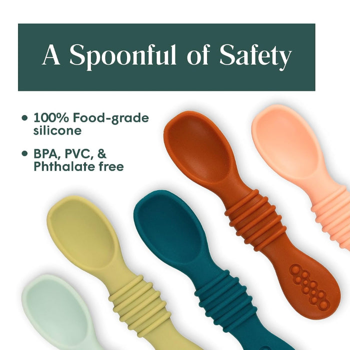 Silicone Baby Teething Spoon - Set of 6 - Multicolor, Simka Rose