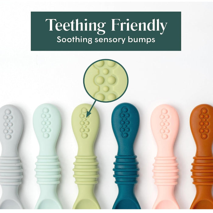 Silicone Baby Teething Spoon - Set of 6 - Multicolor - Safari Ltd®