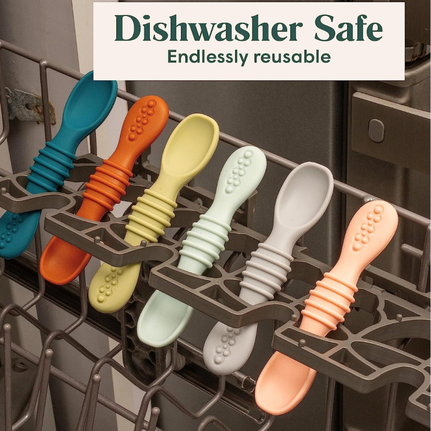 Silicone Baby Teething Spoon Set of 6 Multicolor Simka Rose