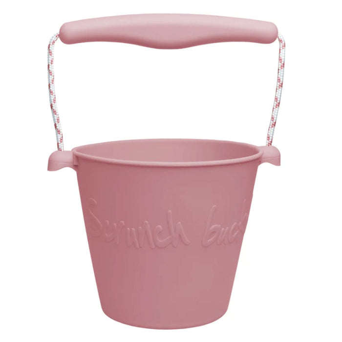SILICONE BEACH TOYS Collapsible Beach Bucket Shovel Pink Sand
