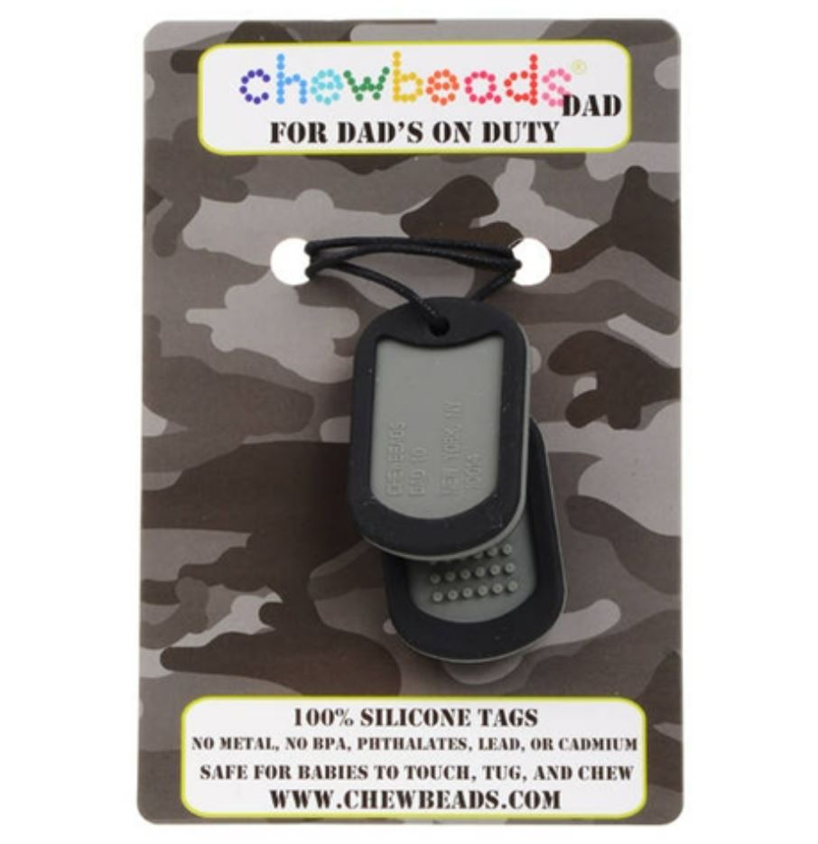 Silicone Military Tag Necklace for Teething - Black - Safari Ltd®