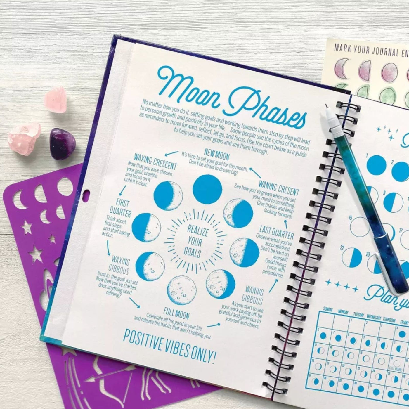 Wish*Craft Moon Phase Journal Bright Stripes Safari Ltd®