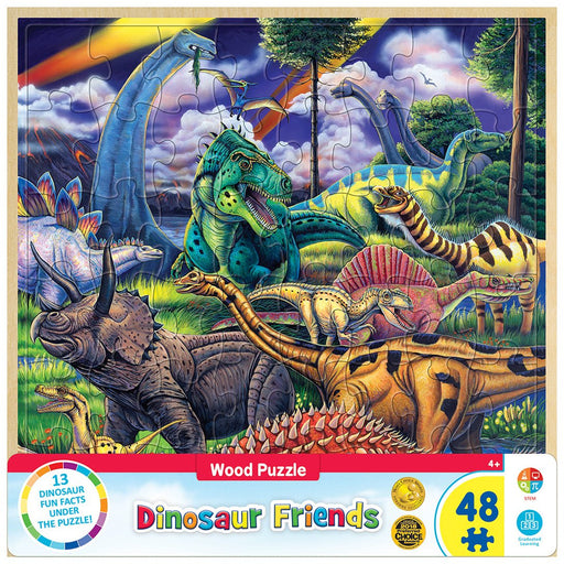 Wood Fun Facts - Dinosaur Friends 48 pc Wood Puzzle - Safari Ltd®