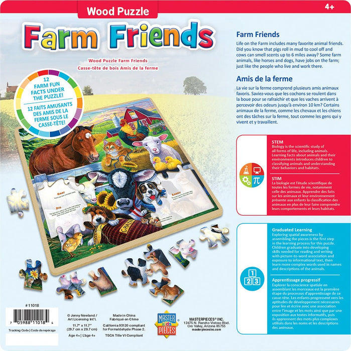 Wood Fun Facts - Farm Friends 48 pc Wood Puzzle - Safari Ltd®