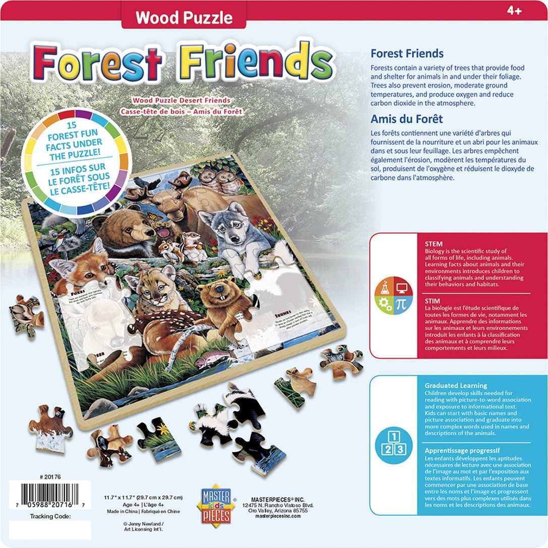 Wood Fun Facts - Forest Friends 48 pc Wood Puzzle - Safari Ltd®