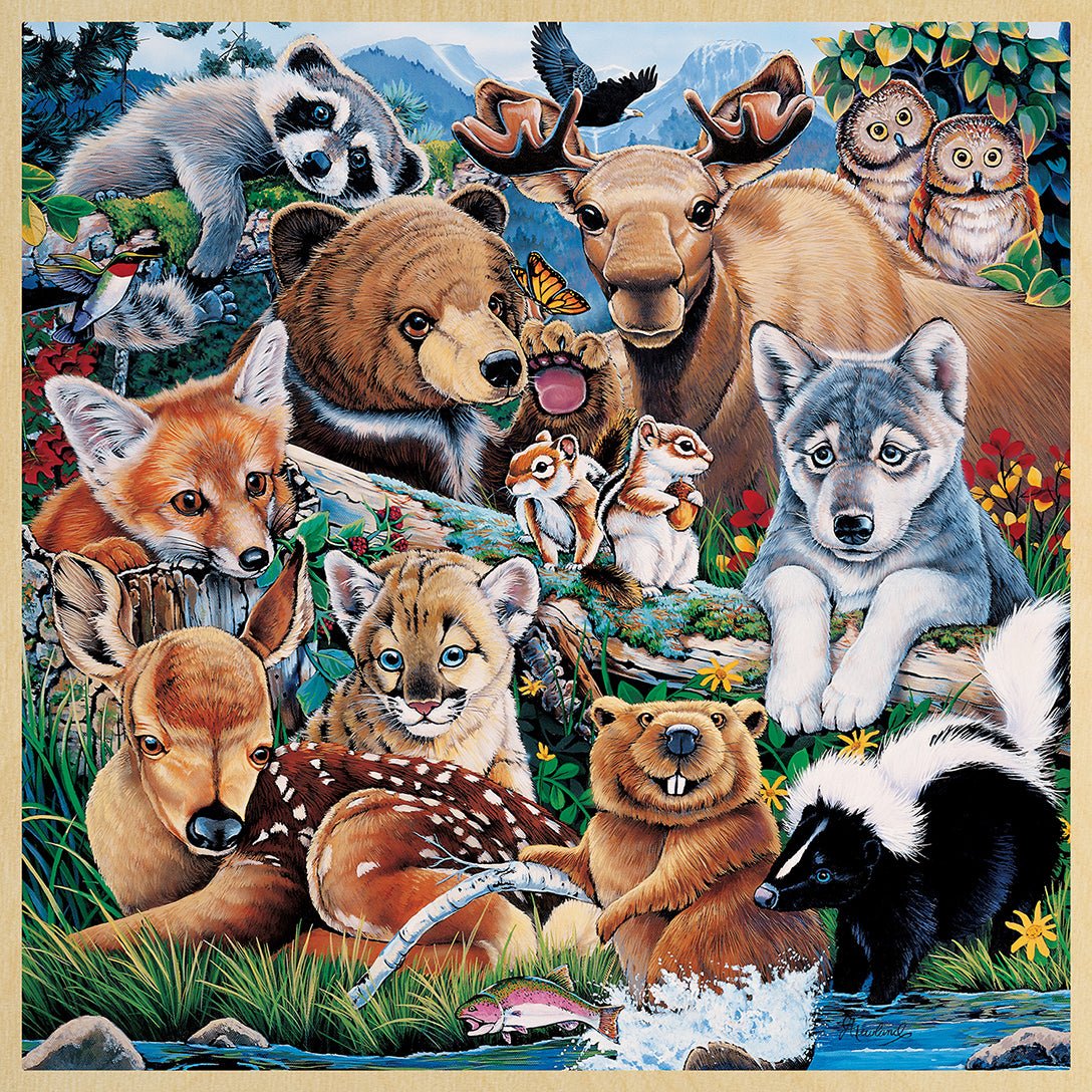 Wood Fun Facts - Forest Friends 48 pc Wood Puzzle - Safari Ltd®