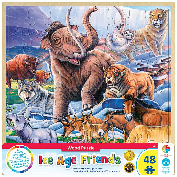 Wood Fun Facts - Ice Age Friends 48 pc Wood Puzzle - Safari Ltd®