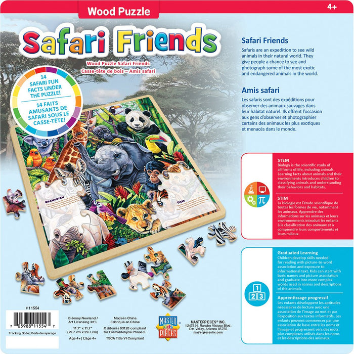 Wood Fun Facts - Safari Friends 48 pc Wood Puzzle - Safari Ltd®