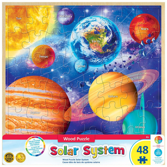 Wood Fun Facts - Solar System 48 pc Wood Puzzle - Safari Ltd®
