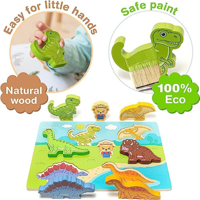 Wooden Chunky Dinosaurs Puzzle - Safari Ltd®
