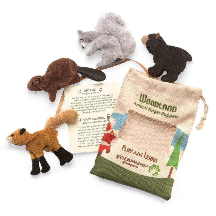 Woodland Animals Finger Stuffed Animal Puppet Set - Safari Ltd®