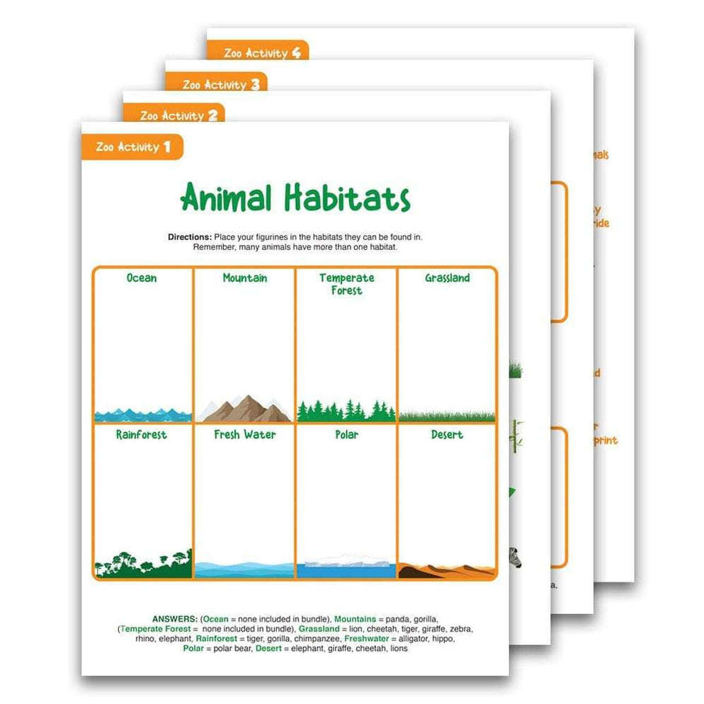 Zoo Activity Sheets Supplies Safari Ltd®